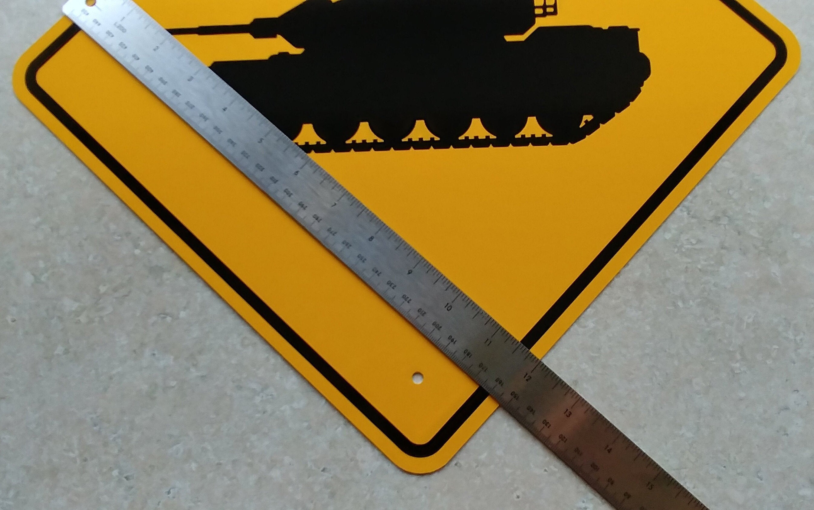 Tank Crossing Sign - Military Safety Plackard - Ordance Marker - Gun ...