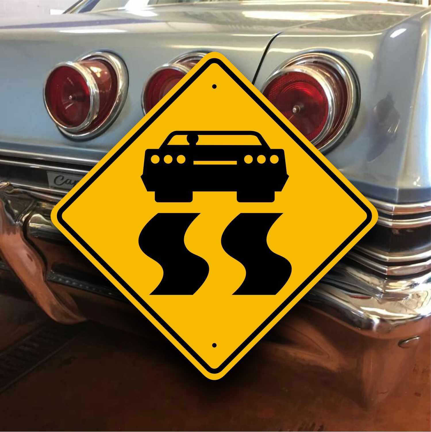 1965 Impala SS - Hot Rod Burnout Sign - Metal Highway Style