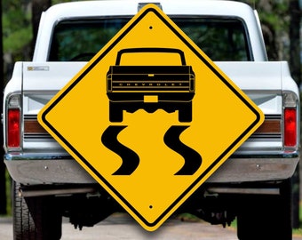 Chevrolet C10 Pickup 1971 - Customized Sign - Highway Style Metal Placard - Garage Art - Mancave Decor - Chevy Muscle Truck -V8 Collectible