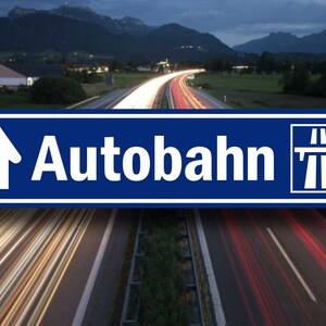 Autobahn Marker Sign - German Highway Plaque Replica - European Automobilia - Unique Collectible Garage Decor - Automobile Racing - Tourist