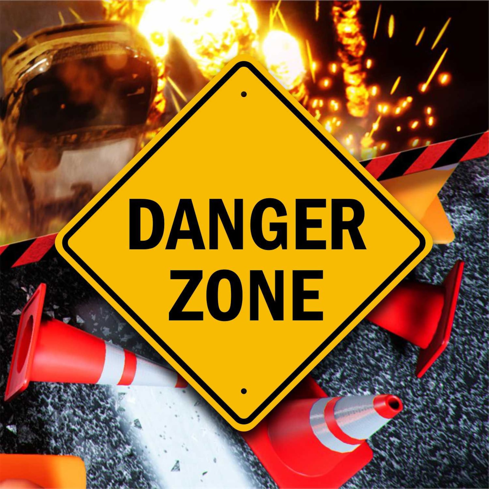 Danger Zone Highway Sign Aluminum Roadway Safety Placard Etsy