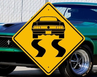 1972-'73 Ford Mustang - Customizable Highway Style Sign - Motorcraft - Garage Mancave Decor - American Muscle Car - Collectable Driver Gift
