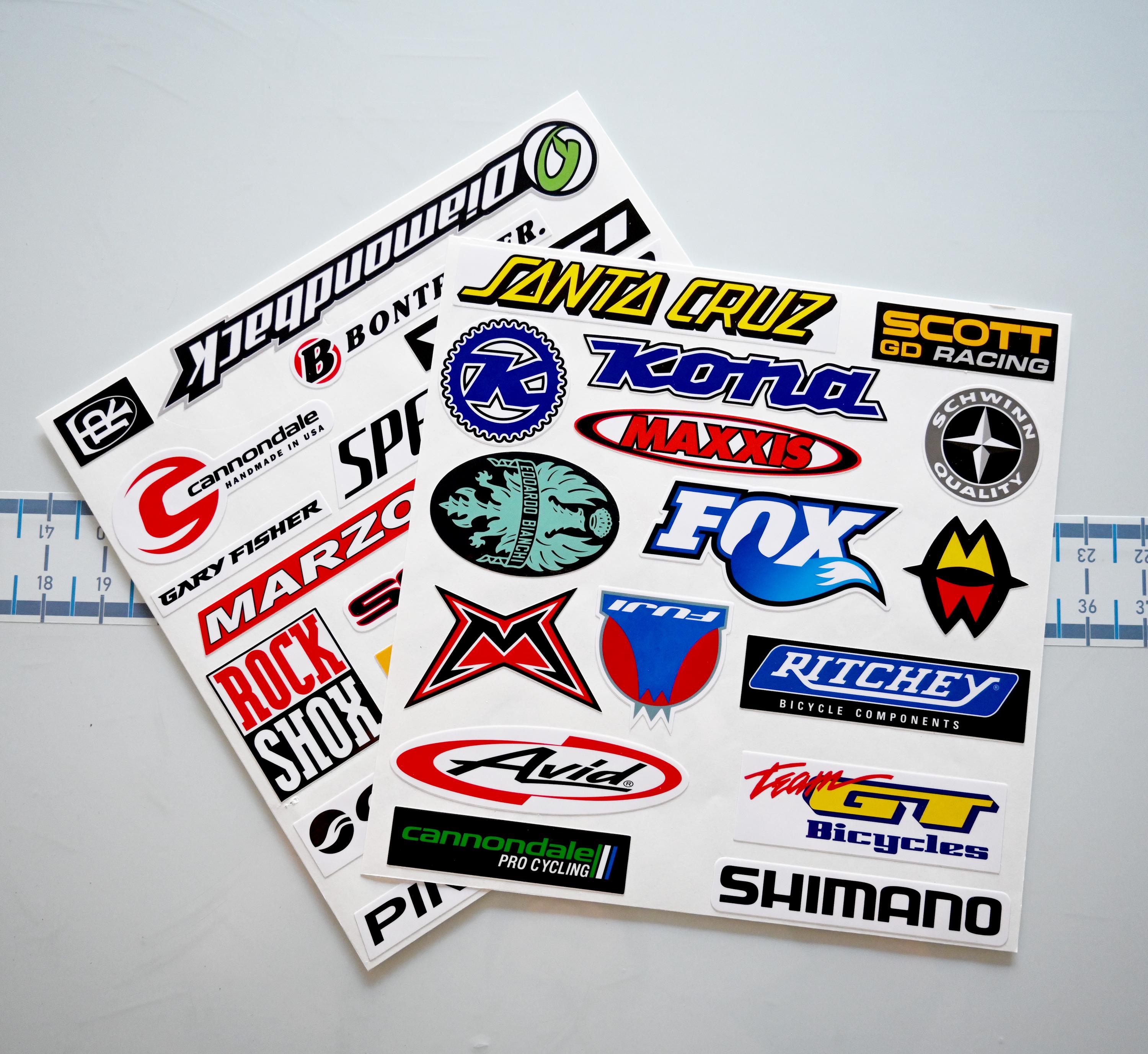 Bicycle Racing Logo Decals - 34 Piece Set - Outdoor Sport Decor - Toolbox Repair - Sponsor Stickers - Fun Gift For Cyclist - & Free Shipping