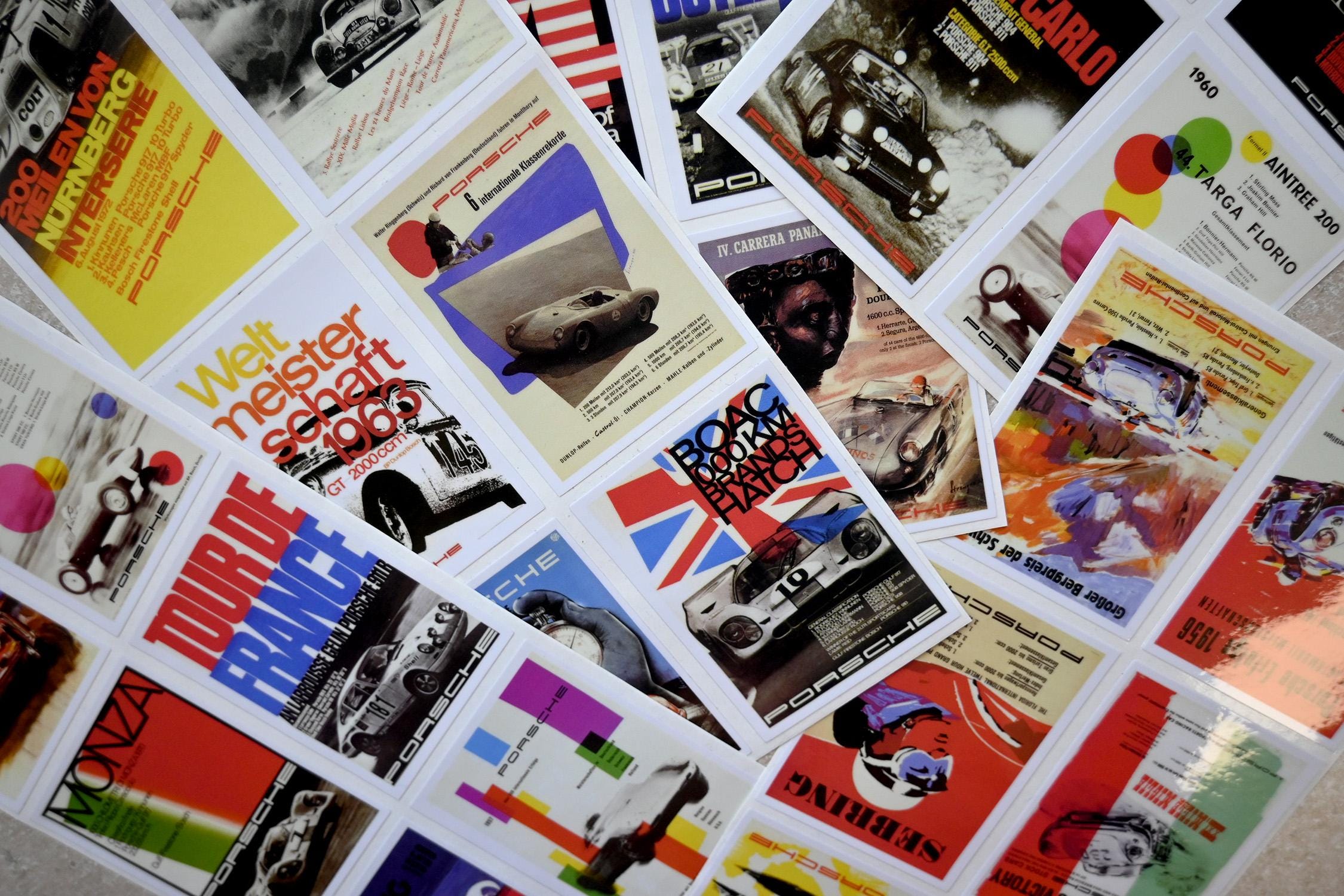 Weatherproofing Rally Posters Vintage Racing Poster Decal Collection - 30 Piece Set - Individually ...