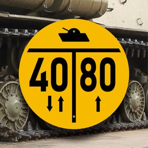 Military Load Classification Sign - Replica NATO Bridge Marker - MLC Ordnance Placard - Heavy Artillery - Government Engineering Standard