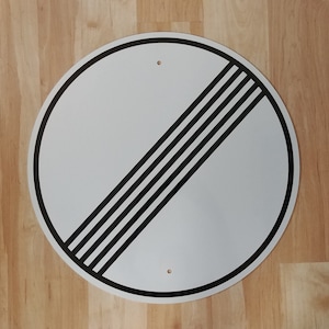 Full Size Reflective Autobahn Sign &quot;No Speed Limit&quot; - German Replica Placard - European Motorsport & Garage Decor - Automobile Driving Gift