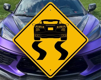 Customizable C8 Corvette Aluminum Sign: Reflective Highway Style Placard