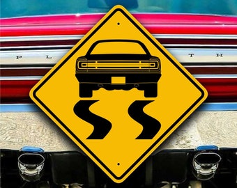 1968 Plymouth Roadrunner GTX - Customizable Gift - Tire Burnout Sign - Muscle Car Automobilia & Garage Decor - Classic Chrysler - Hot Rod