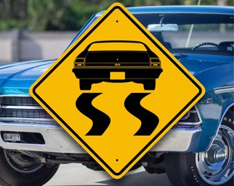 1969 Chevelle SS 396 Tire Burnout Sign: Customizable American Muscle Car Decor