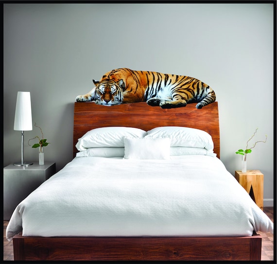 Sleppy Tiger Fabric Wall Decal Removable And Reusable Wild Animal Zoo Keeper Cat Themed Jungle Art Nursery Decor Bedroom Display