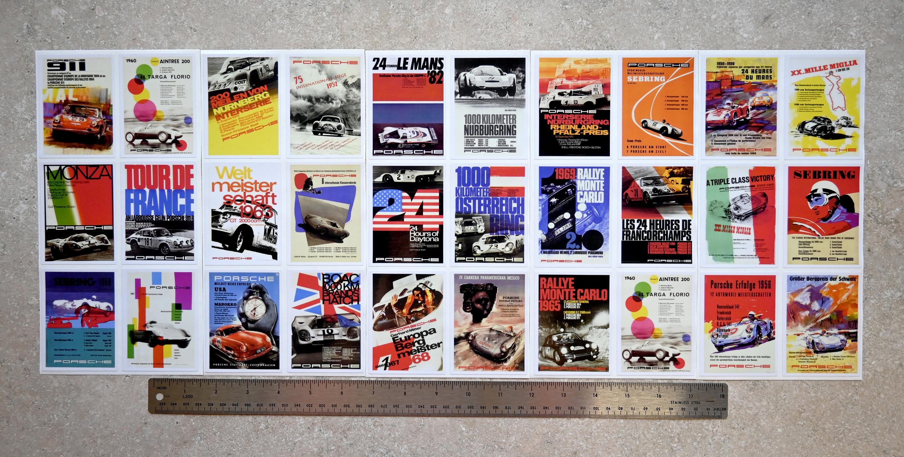 Weatherproofing Rally Posters Vintage Racing Poster Decal Collection - 30 Piece Set - Individually ...