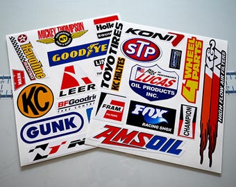 Off Road Racing Decal Set - 4x4 Monster Truck Rally Decor -USA Baja Truggy Crew - Toolbox Art - Dirtbike Buggy Sponsor Logos - Free Shipping