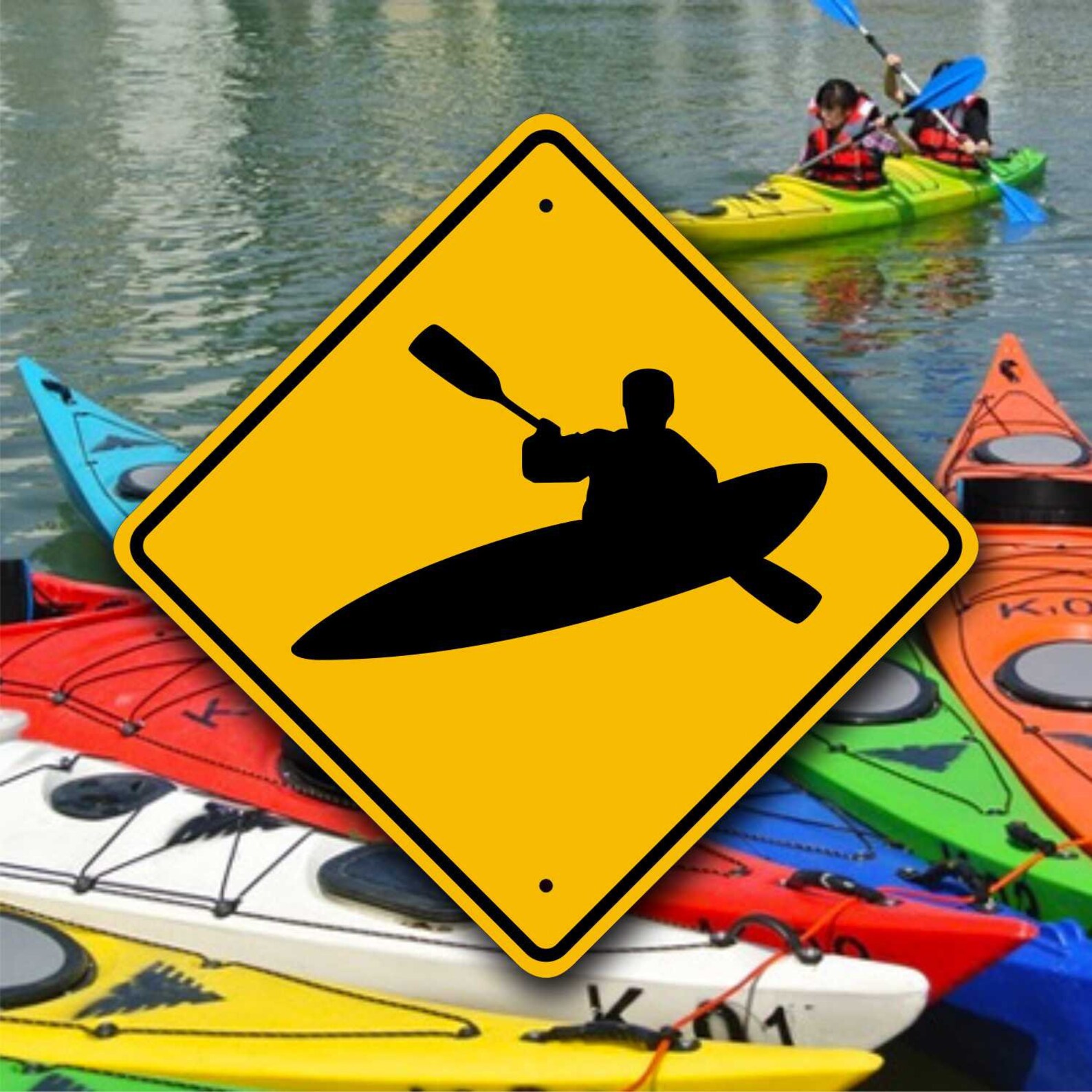 Kayak Crossing Sign Aluminum Canoe Plaque Fun Gift for Etsy