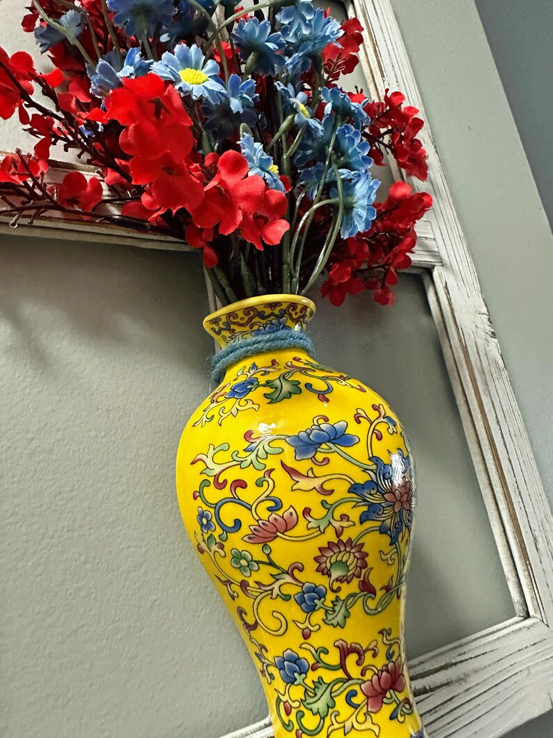 Ceramic Vase Flower Bouquet Wall Decor - Etsy UK