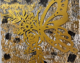 Handmade Golden Butterfly Wall Decor