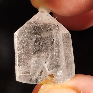 High Quality Natural Black Tourmaline in Clear Quarts Rutilated Mini Tower