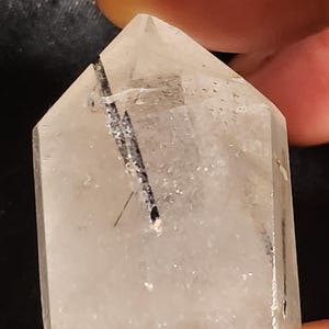 High Quality Natural Black Tourmaline in Clear Quarts Rutilated Mini Tower