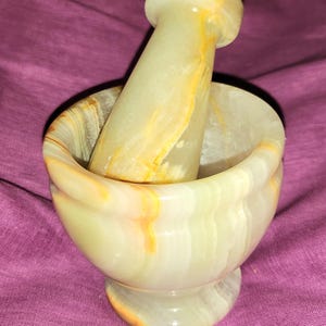 High Quality Medium Natural Onyx Mortar and Pestle Set