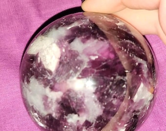 High Quality Natural Flashy Purple Mica Lepidolite Sphere