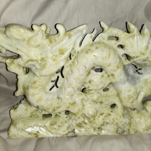 High Quality Huge Natural Green Jade Dragon Carving. Purity, Prosperity, Luck