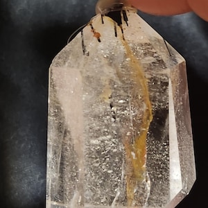 High Quality Natural Black Tourmaline in Clear Quarts Rutilated Mini Tower
