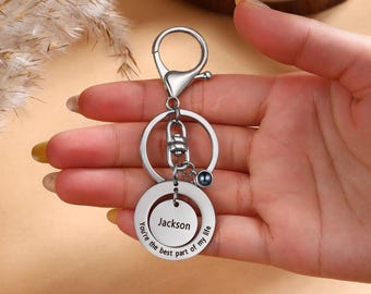 Projection Photo Keychain, Kundenspezifischer Schlüsselbund für Ihn, Personalisierter Schlüsselbund mit Foto im Inneren, Bestes Geschenk für Papa Ihn, Weihnachtsgeschenk