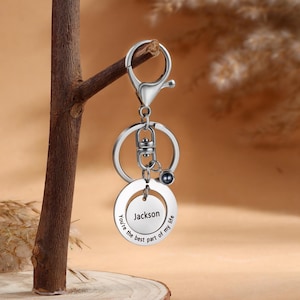 Llavero conmemorativo grabado: llavero con foto de proyección personalizada, un regalo especial para familiares y amigos, recuerdo conmemorativo con foto, llavero con fotografía.