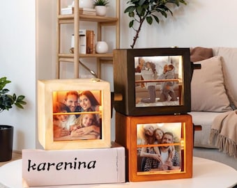 Familien Erinnerung Flipbook Animation - Kundenspezifisches hölzernes Fotoalbum mit Handkurbel