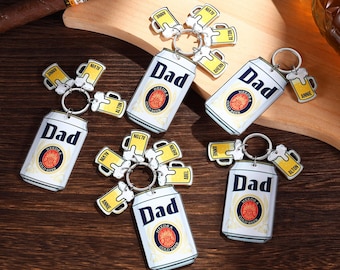 Personalized Keychain,Custom Beer Keychain,Father's Day Gift,Cheers, Dad Keychain.Gift for Dad/Grandpa,Gifts for Huaband,Funny Beer Keyring