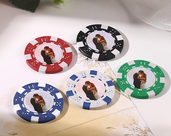 Custom Photo Poker Chips Set,Personalized Wedding Potrait Poker Chips,Engagement Party,Drink Tokens,Casino Night,Drink Tokens,Wedding Gift