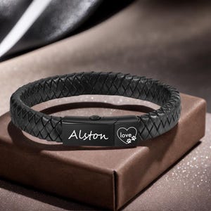 Personalized Ashes Bracelet Dog Urn Bracelet,Custom Cremation Bracelet, Engraved Pet Ashes Bracelet, Pet Memorial Gift,Cremation Jewelry