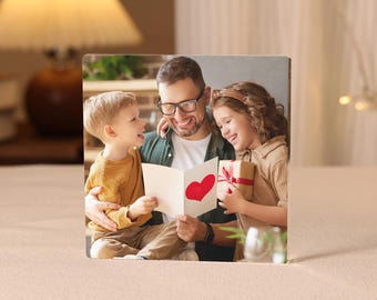 Custom Acrylic Photo Block,Father's Day Gift,Personalized Photo on Acrylic,Custom Photo Gift,Gift for Dad from Daughter Son,Best Gift