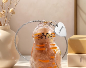 Lindo llavero conmemorativo con recuerdo de pelo de mascota, soporte personalizado para recuerdo de pelo de mascota para pelo de perro y gato, almacenamiento de pelo de perro, conservación de pelo de perro