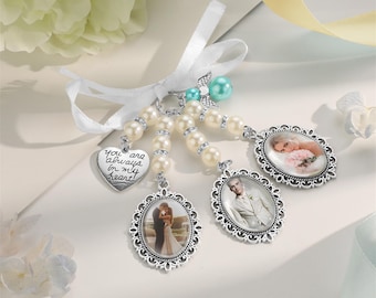 Bouquet da sposa personalizzato con ciondolo multifoto, ciondolo con immagine commemorativa, 3 stili a scelta, regali di nozze per lei, bomboniere di nozze, ricordo di nozze