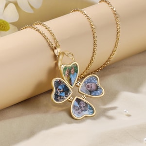 Personalized Locket Necklace with Photo, Custom Engraved Memorial Jewelry, Gold Photo Necklace, Anniversary Gift, Gift for Her