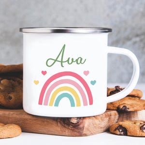 Custom Rainbow Cup for Kids - Durable Stainless Steel Mug - Unbreakable & Dishwasher Safe - Fun School, Birthday, Party Favors