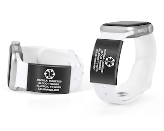 Custom Medical ID Tag for Watch Bands Engraved,Personalized Medical Id Tag,Allergy Alert,Diabetes Alert,Hypertension,Diabetes Patient