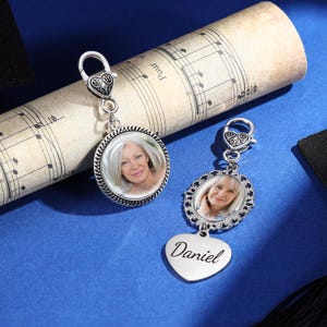 Personalized Bridal Bouquet Charm Pendant,Flower Bouquet Photo Charm,Wedding Memorial Keepsake,Memory Remembrance Pendant,Pendant with Photo