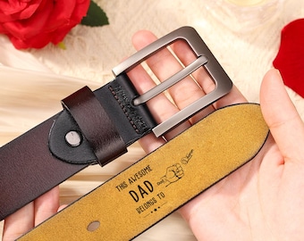 Cintura in pelle personalizzata per la festa del papà - Cintura personalizzata con incisione per lui, regalo di anniversario per il marito, regalo unico per il fidanzato