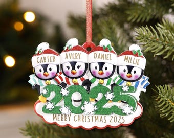 Personalisierte Familie Weihnachten Ornament, 2025 Benutzerdefinierte Familie Ornament Dekor, Resin Weihnachtsbaum Ornament, Benutzerdefinierter Text Weihnachtsbaum Anhänger