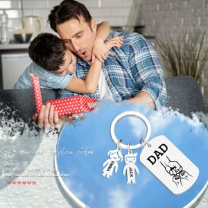 Personnalisez les porte-clés pour la famille, porte-clés familial personnalisé. Porte-clés personnalisé avec nom d'enfant, cadeaux pour la fête des pères. Cadeau pour papa/mari/grand-père