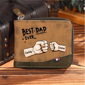 Personalisierte benutzerdefinierte Herren Brieftasche, passen Brieftasche Gravieren, Namen Brieftasche für Männer, Faust Bump Brieftasche, Jubiläumsgeschenke für ihn, Vatertagsgeschenke