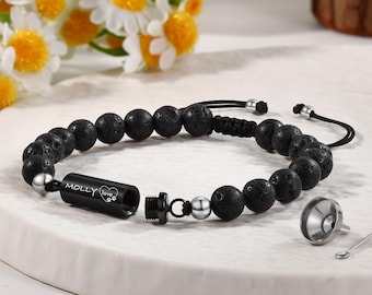 Personalized Urn Braacelet Cremation Jewelry For Men, Human Ashes Keepsake Dog Cat Hair Pet Memorial Gift,Pet Loss Gifts Pets Ashes Jewelry