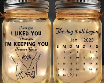 Benutzerdefinierte Paar Geschenk Einmachglas Licht, personalisierte Jubiläum Nachtlicht, Valentinstag Romantische Geschenk für Paare, benutzerdefinierte Hochzeitsbevorzugung