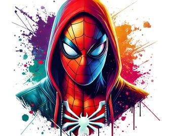 Spiderman Acuarela PNG, Diseño de Camiseta de Película de Superhéroes (Descarga Digital)