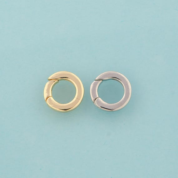 Gold Push Door Clasp,Snap Jewelry Clasp,Round Clasp for DIY Jewelry Making,18K Gold & Rhodium