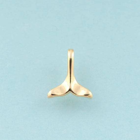 Gold Fishtail Charms,Minimalist Jewelry,Fishtail Pendant for DIY Jewelry Making,18K Gold
