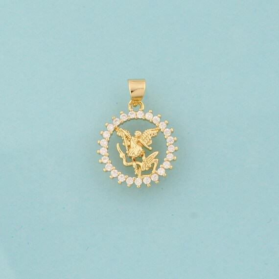 Gold CZ Angel Charms,Angel Jewelry,Angel Pendant for DIY Jewelry Making,18K Gold