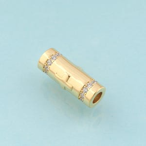 CZ Cross Spacer Beads,Religious Beads,Tube Beads for DIY Jewelry Making,18K Gold