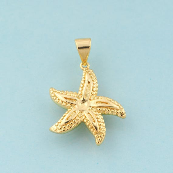 Gold Starfish Charms,Marine Life Jewelry,Starfish Pendant for DIY Jewelry Making,18K Gold